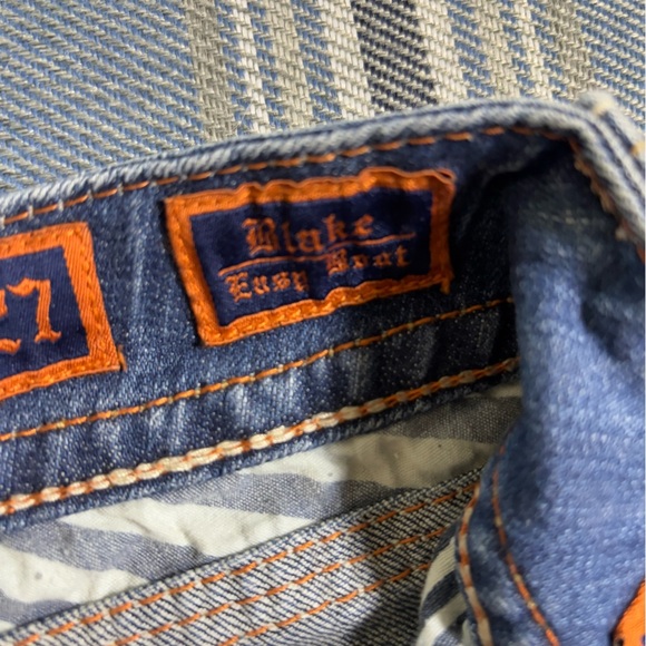 Rock Revival Blake Easy Boot Jeans Whiskered Buckle - Picture 8 of 10